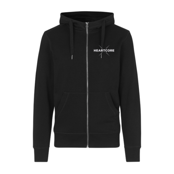 Heartcore Herre Zip Sweat, Sort (0638)