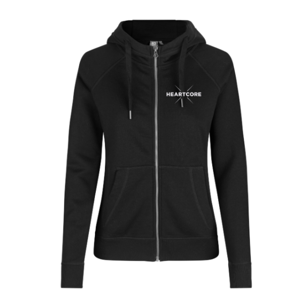 Heartcore Dame Zip Sweat, Sort (0639)