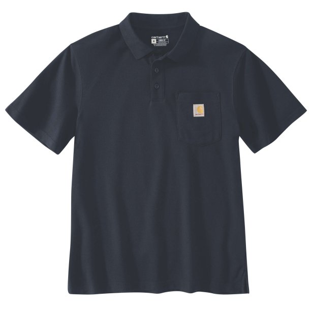 Carhartt Midweight kort�rmet Polo med lomme 106685 Navy L
