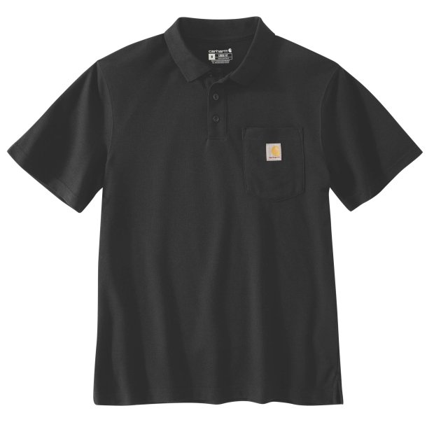 Carhartt Midweight kort�rmet Polo med lomme 106685 Black L